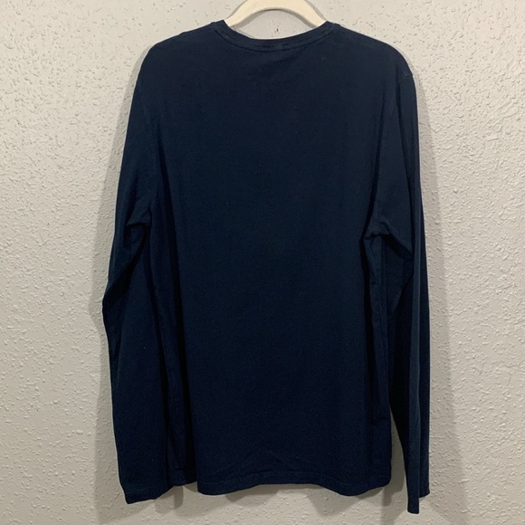 Patrick Assaraf Deep Navy Pima Cotton Stretch Long Sleeve T-Shirt size L - Picture 3 of 9